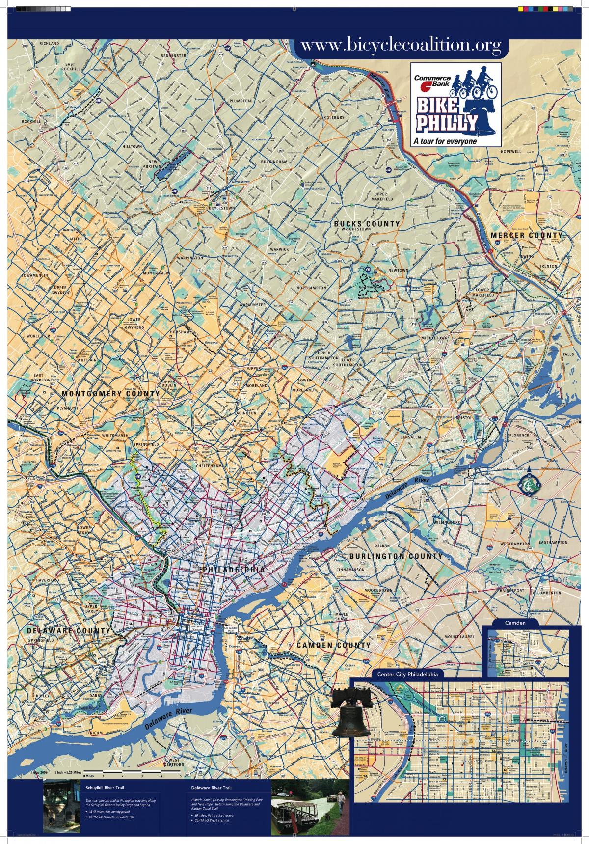 Philly bizikleta mapa