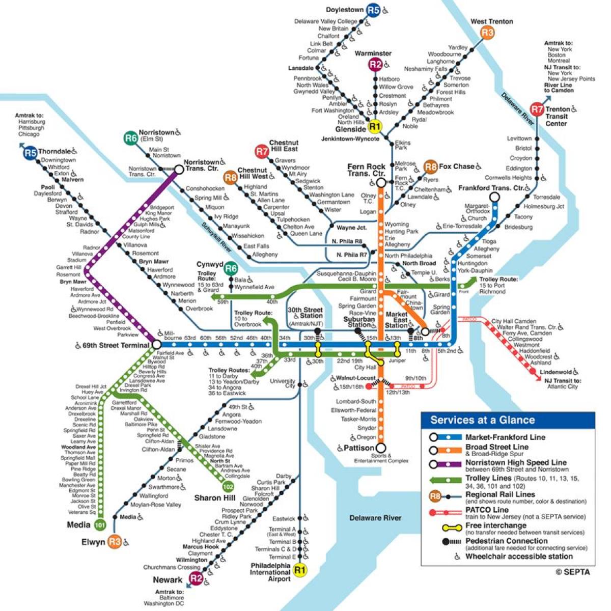Philly metroa mapa