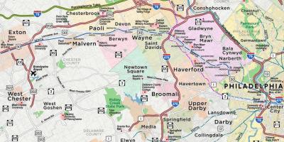 Mapa lerro nagusiak Philadelphia