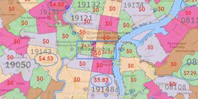 Philadelphia eta inguruetan mapa